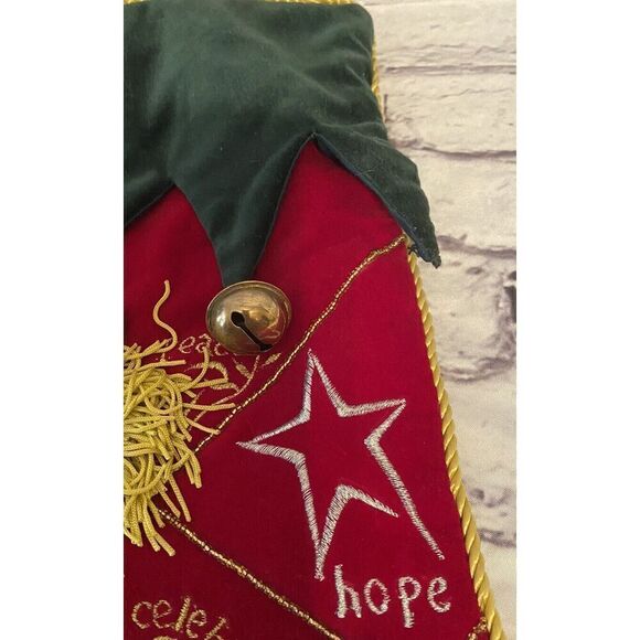 Christmas Stocking, Needle Point Christmas Stocking 16” By 8” - Picture 4 of 7